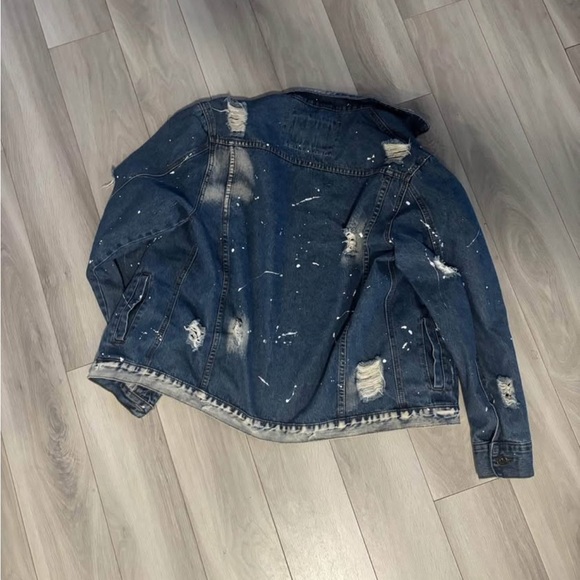 Distressed Blue Denim Jacket - Picture 2 of 4